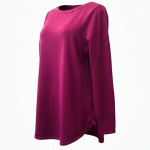 Jeanne Pierre Magenta 100% Cotton Long Sleeve Sweater — Large EUC 🌸